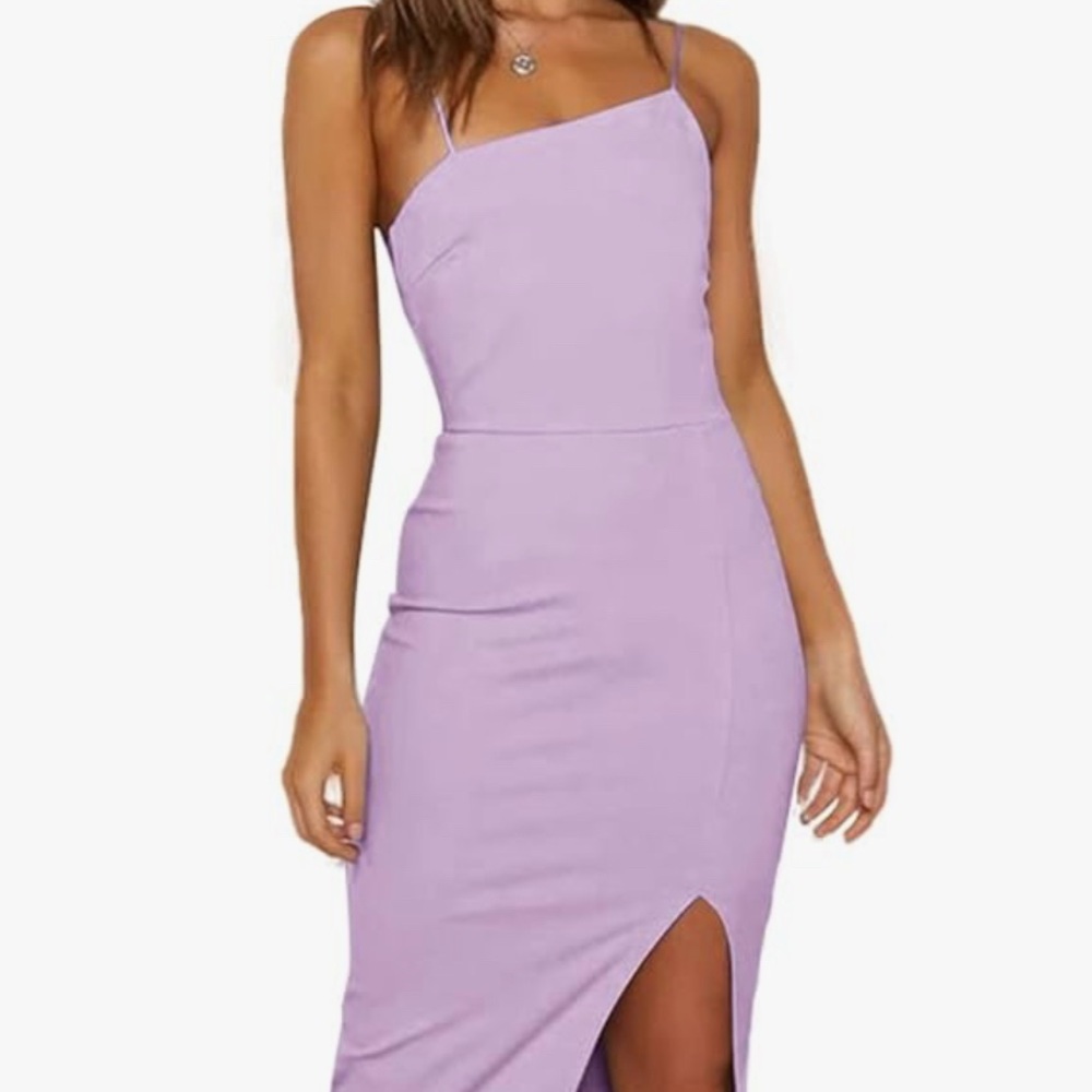 Spaghetti Straps Split Hem Sleeveless Zipper.